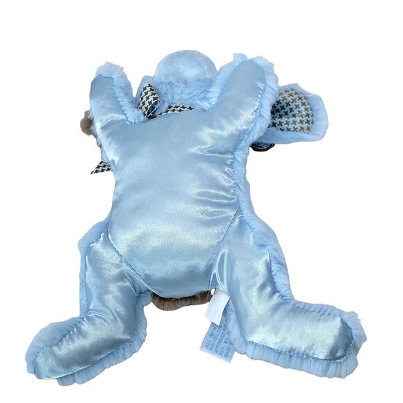 Bearington Baby Collection Relaxed Blue Rattle Dog Plush 8" Stuffed Animal Toy - Picture 3 of 11